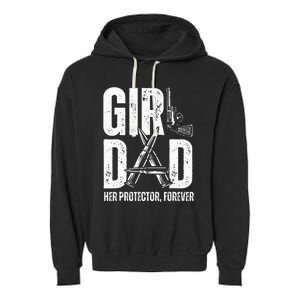 Dad Her Solder Forever Proud Fathers Day Dad Garment-Dyed Fleece Hoodie