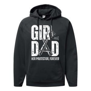 Dad Her Solder Forever Proud Fathers Day Dad Performance Fleece Hoodie