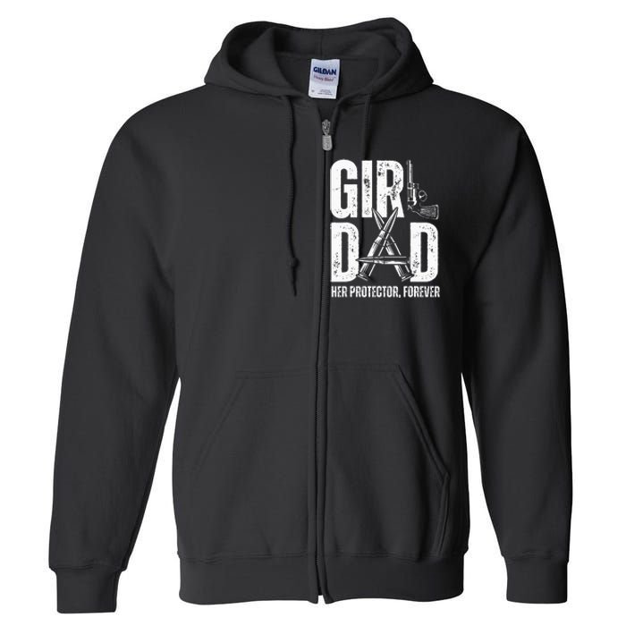 Dad Her Solder Forever Proud Fathers Day Dad Full Zip Hoodie