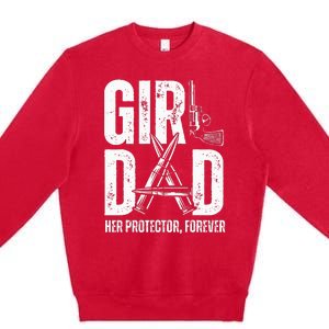 Dad Her Solder Forever Proud Fathers Day Dad Premium Crewneck Sweatshirt