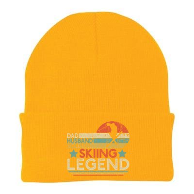 Dad Husband Soldier Skiing Legend Military Ski Lover And Skier Gift Knit Cap Winter Beanie