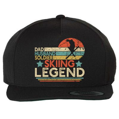 Dad Husband Soldier Skiing Legend Military Ski Lover And Skier Gift Wool Snapback Cap