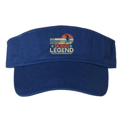 Dad Husband Soldier Skiing Legend Military Ski Lover And Skier Gift Valucap Bio-Washed Visor