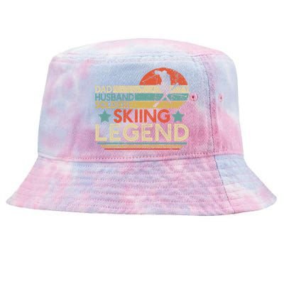 Dad Husband Soldier Skiing Legend Military Ski Lover And Skier Gift Tie-Dyed Bucket Hat