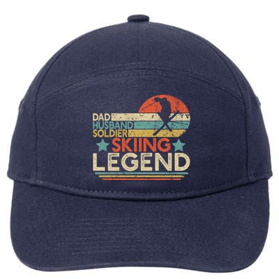 Dad Husband Soldier Skiing Legend Military Ski Lover And Skier Gift 7-Panel Snapback Hat