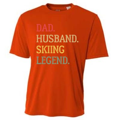 Dad Husband Skiing Legend Vintage Skiing Dad Gift Cooling Performance Crew T-Shirt