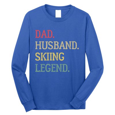 Dad Husband Skiing Legend Vintage Skiing Dad Gift Long Sleeve Shirt