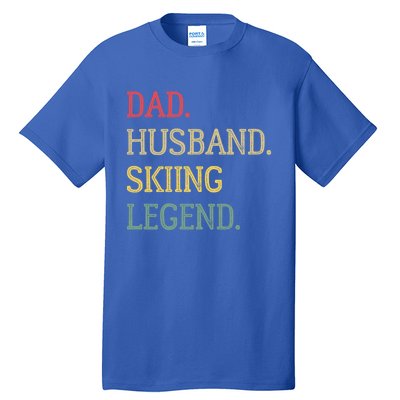 Dad Husband Skiing Legend Vintage Skiing Dad Gift Tall T-Shirt