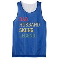 Dad Husband Skiing Legend Vintage Skiing Dad Gift Mesh Reversible Basketball Jersey Tank