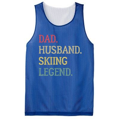 Dad Husband Skiing Legend Vintage Skiing Dad Gift Mesh Reversible Basketball Jersey Tank