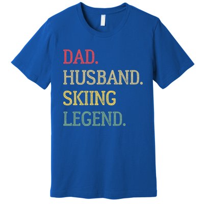 Dad Husband Skiing Legend Vintage Skiing Dad Gift Premium T-Shirt