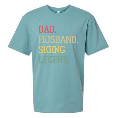 Dad Husband Skiing Legend Vintage Skiing Dad Gift Sueded Cloud Jersey T-Shirt