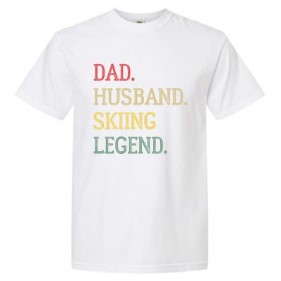 Dad Husband Skiing Legend Vintage Skiing Dad Gift Garment-Dyed Heavyweight T-Shirt