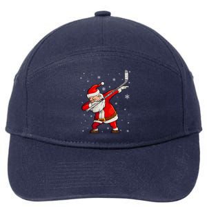 Dabbing Hockey Santa Claus Christmas Gift 7-Panel Snapback Hat