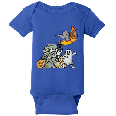 Dabbing Halloween Skeleton Zombie Scary Pumpkin Mummy Gift Baby Bodysuit