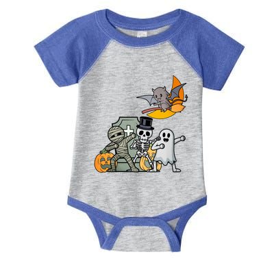 Dabbing Halloween Skeleton Zombie Scary Pumpkin Mummy Gift Infant Baby Jersey Bodysuit