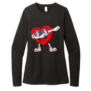 Dabbing Heart Sunglasses Funny Valentines Day Gift Womens CVC Long Sleeve Shirt