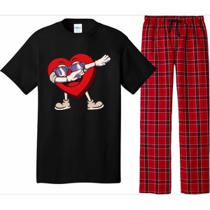 Dabbing Heart Sunglasses Funny Valentines Day Gift Pajama Set