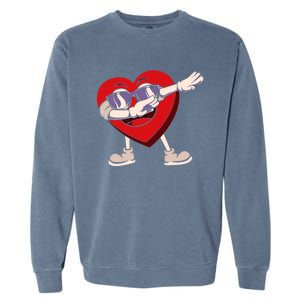 Dabbing Heart Sunglasses Funny Valentines Day Gift Garment-Dyed Sweatshirt