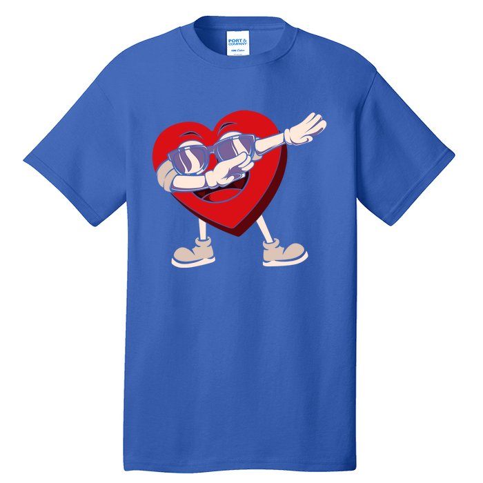 Dabbing Heart Sunglasses Funny Valentines Day Gift Tall T-Shirt