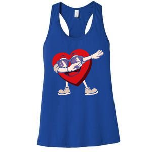 Dabbing Heart Sunglasses Funny Valentines Day Gift Women's Racerback Tank