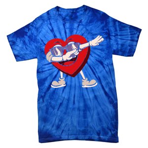 Dabbing Heart Sunglasses Funny Valentines Day Gift Tie-Dye T-Shirt