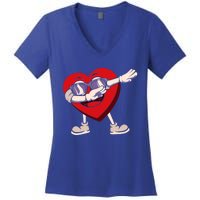 Dabbing Heart Sunglasses Funny Valentines Day Gift Women's V-Neck T-Shirt