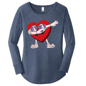 Dabbing Heart Sunglasses Funny Valentines Day Gift Women's Perfect Tri Tunic Long Sleeve Shirt