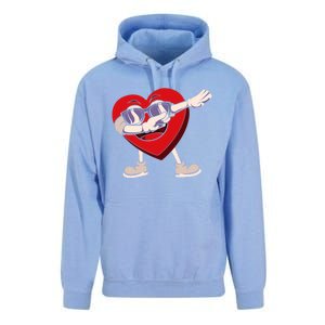 Dabbing Heart Sunglasses Funny Valentines Day Gift Unisex Surf Hoodie