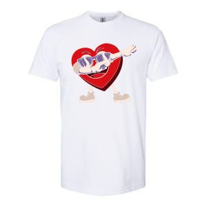 Dabbing Heart Sunglasses Funny Valentines Day Gift Softstyle CVC T-Shirt