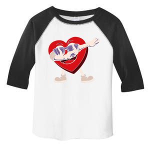 Dabbing Heart Sunglasses Funny Valentines Day Gift Toddler Fine Jersey T-Shirt