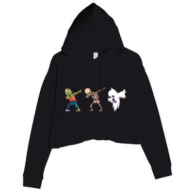 Dabbing Halloween Skeleton Zombie Scary Pumpkin Mummy Gift Crop Fleece Hoodie