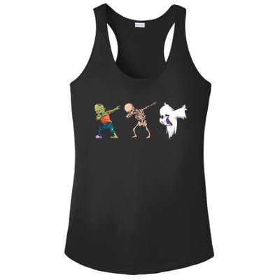 Dabbing Halloween Skeleton Zombie Scary Pumpkin Mummy Gift Ladies PosiCharge Competitor Racerback Tank