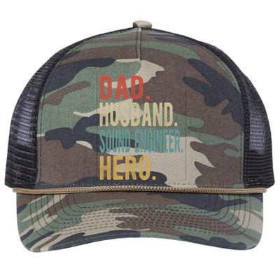 Dad Husband Sound Engineer Hero Great Gift Retro Rope Trucker Hat Cap