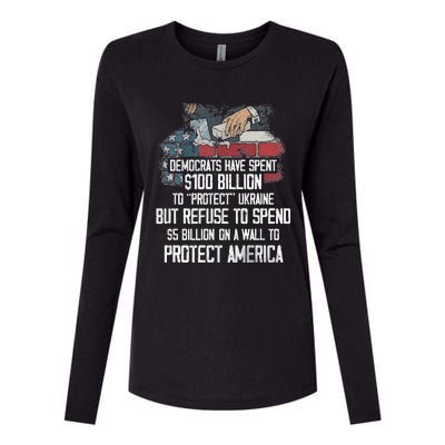 Democrats Have Spent $100 Billion To Protect Ukraine Womens Cotton Relaxed Long Sleeve T-Shirt