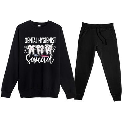 Dental Hygienist Squad Dental Hygiene Crew Cool Gift Premium Crewneck Sweatsuit Set