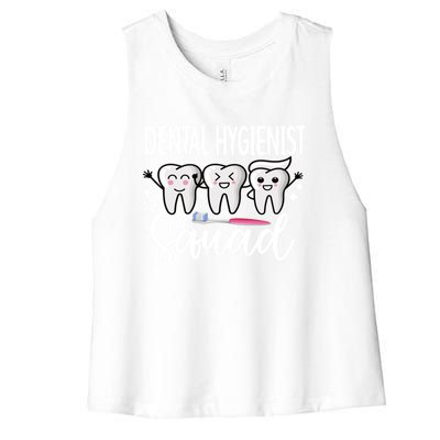 Dental Hygienist Squad Dental Hygiene Crew Cool Gift Women's Racerback Cropped Tank