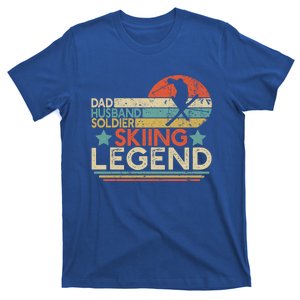 Dad Husband Soldier Skiing Legend Military Ski Lover And Skier Gift T-Shirt