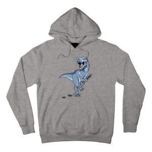 Dinosaur Hockey Stick Puck Goal Goalie Trex Trex Player Tall Hoodie