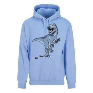 Dinosaur Hockey Stick Puck Goal Goalie Trex Trex Player Unisex Surf Hoodie