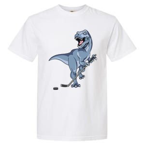 Dinosaur Hockey Stick Puck Goal Goalie Trex Trex Player Garment-Dyed Heavyweight T-Shirt