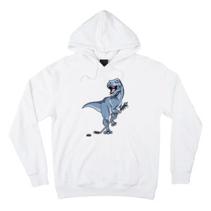 Dinosaur Hockey Stick Puck Goal Goalie Trex Trex Player Hoodie