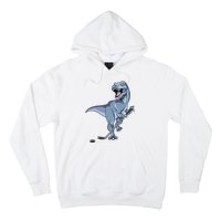 Dinosaur Hockey Stick Puck Goal Goalie Trex Trex Player Hoodie