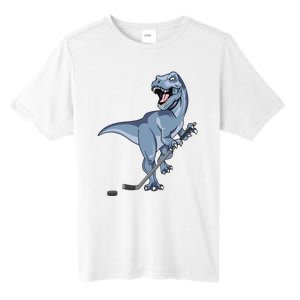 Dinosaur Hockey Stick Puck Goal Goalie Trex Trex Player Tall Fusion ChromaSoft Performance T-Shirt