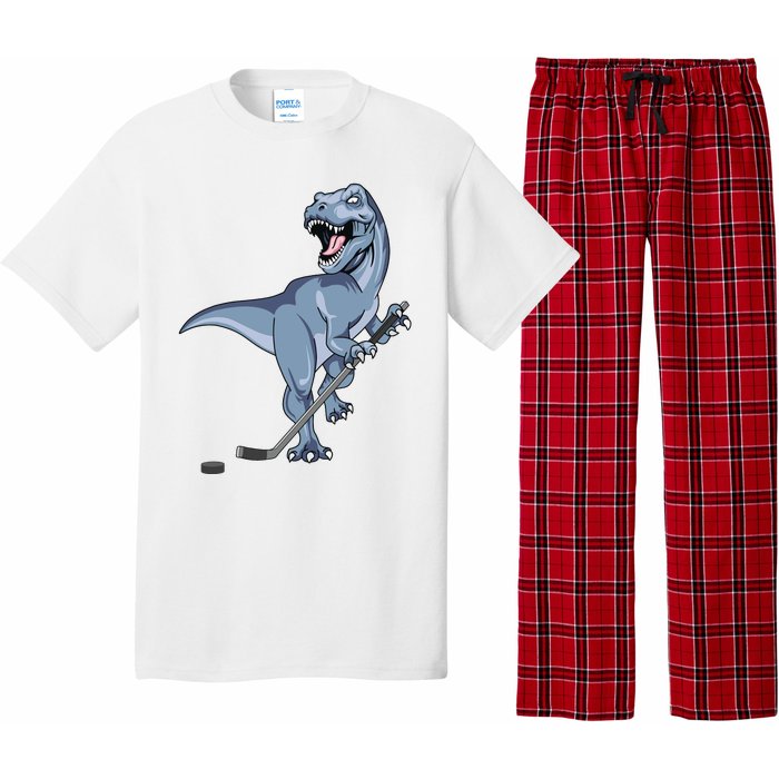 Dinosaur Hockey Stick Puck Goal Goalie Trex Trex Player Pajama Set