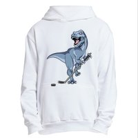 Dinosaur Hockey Stick Puck Goal Goalie Trex Trex Player Urban Pullover Hoodie