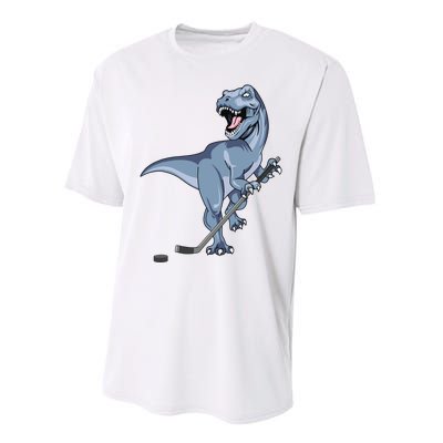 Dinosaur Hockey Stick Puck Goal Goalie Trex Trex Player Performance Sprint T-Shirt