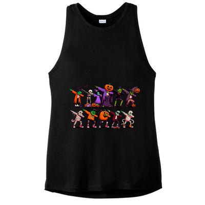 Dabbing Halloween Skeleton Zombie Scary Pumpkin Mummy Funny Gift Ladies PosiCharge Tri-Blend Wicking Tank