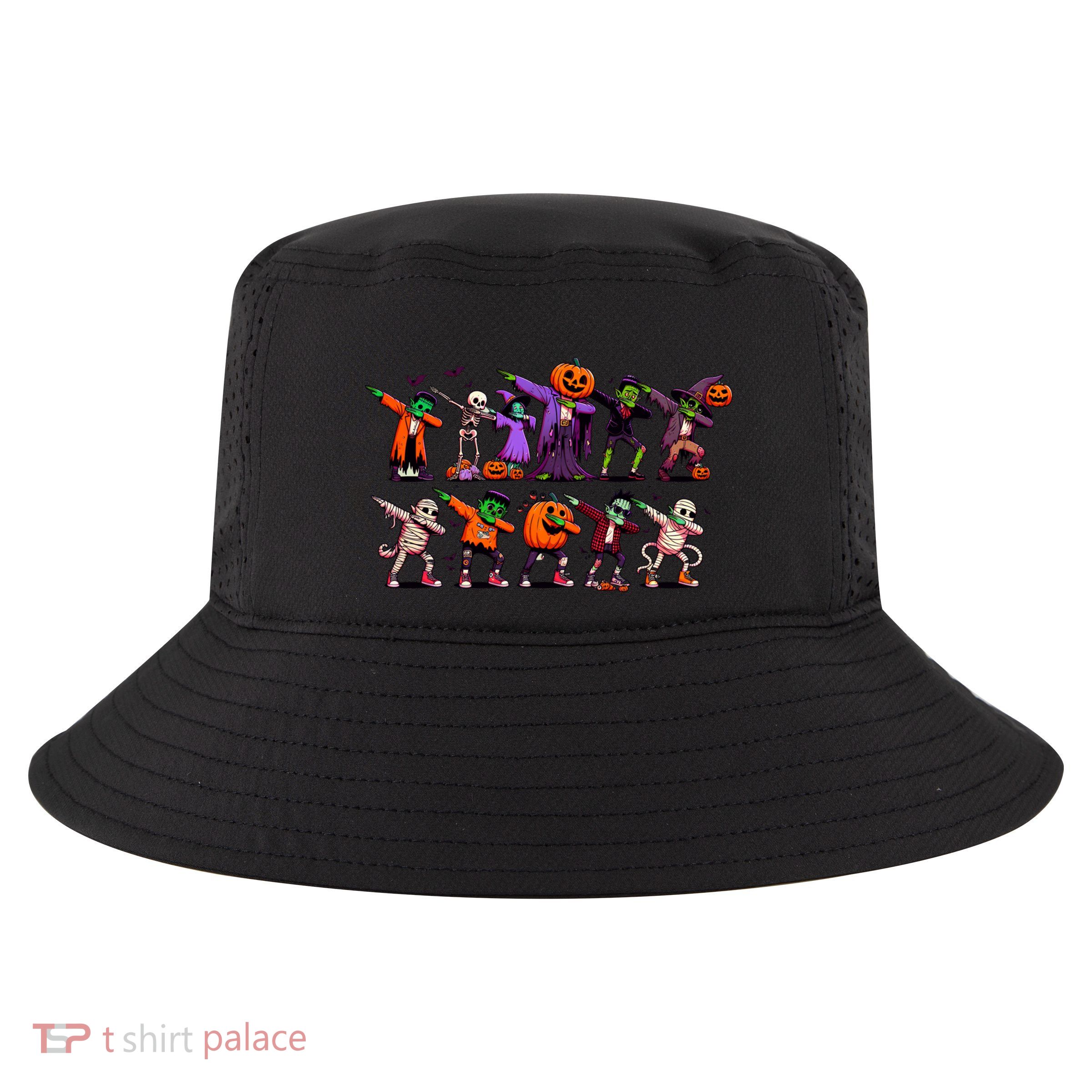 Dabbing Halloween Skeleton Zombie Scary Pumpkin Mummy Funny Gift Cool Comfort Performance Bucket Hat
