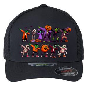 Dabbing Halloween Skeleton Zombie Scary Pumpkin Mummy Funny Gift Flexfit Unipanel Trucker Cap